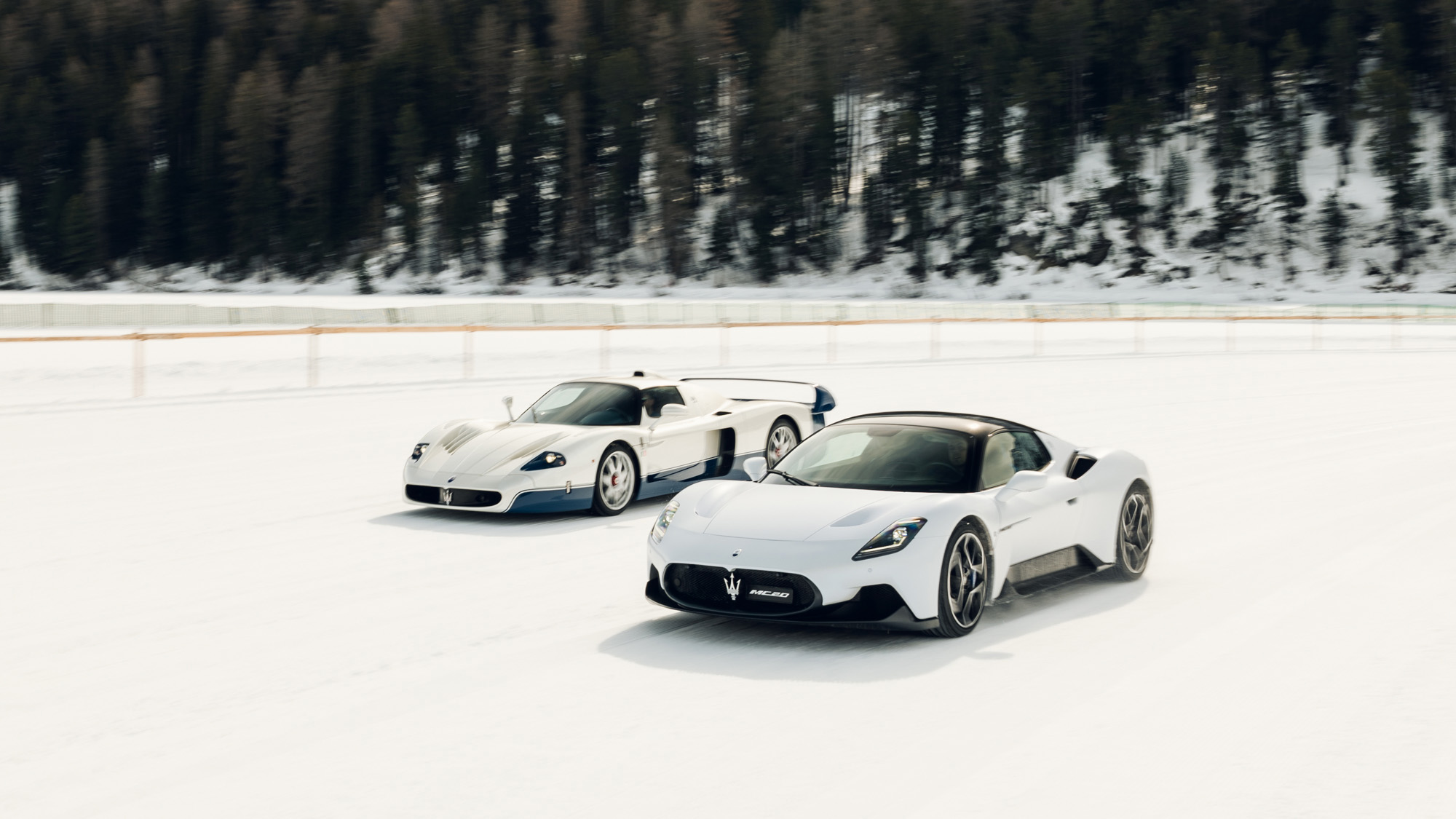 Maserati MC20 and MC12 at ICE St Moritz