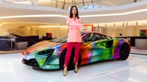 McLaren Artura art car, with artist Nat Bowen