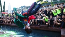 Monaco GP Perez celebrating