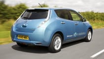 Nissan Leaf rear three quarters dynamic