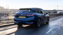 BMW iX SUV dynamic rear view