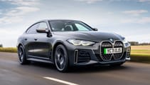 BMW i4 dynamic front three quarters 