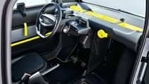 Opel Rocks-e interior seats and dashboard