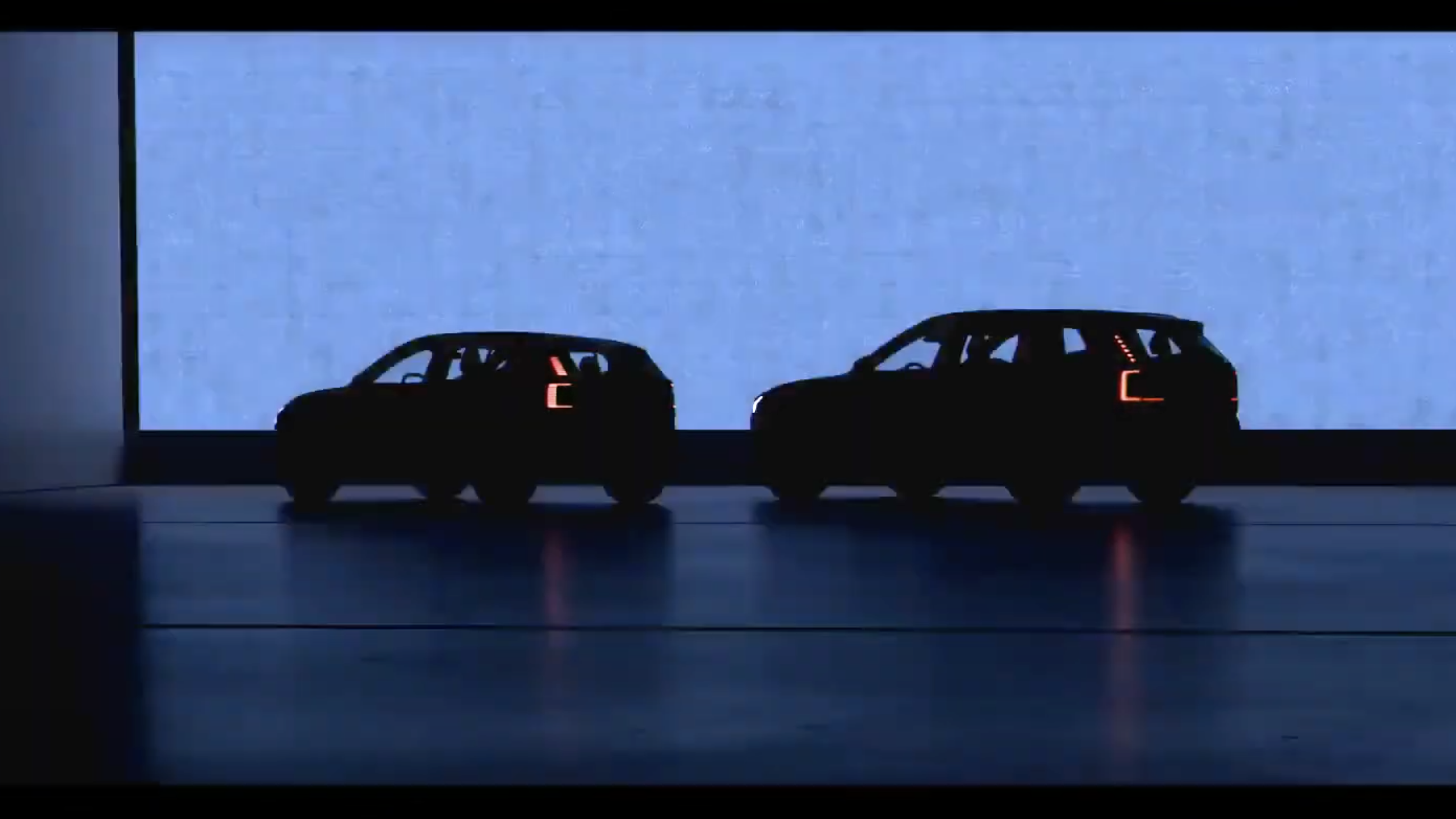 Volvo small electric SUV silhouette