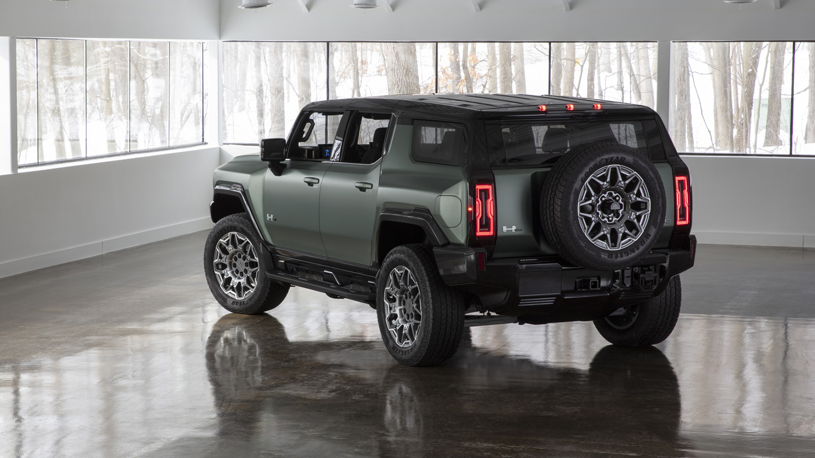 GMC Hummer EV static rear three quarters