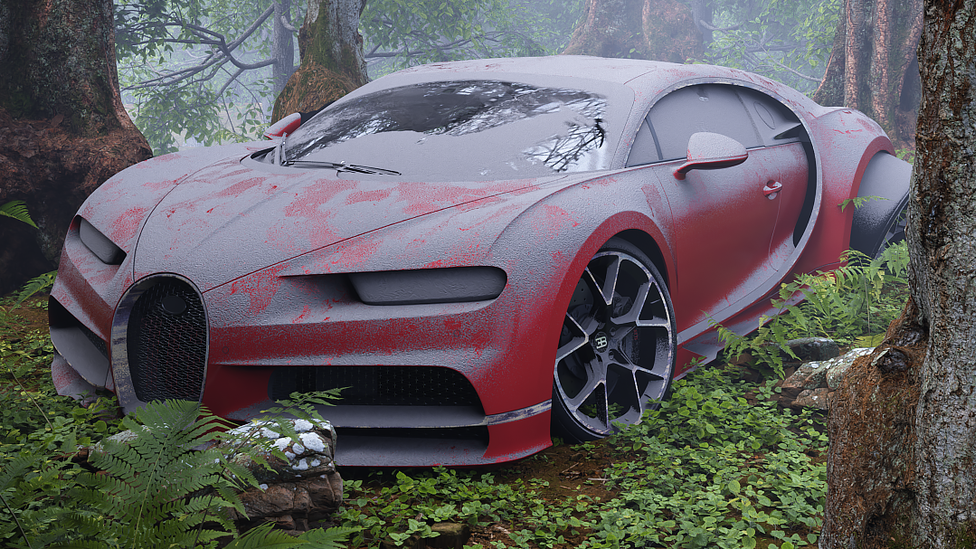 Abandoned supercar renders Bugatti Chiron