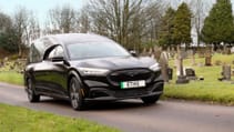 The Etive all-electric hearse static shot in a cemetery