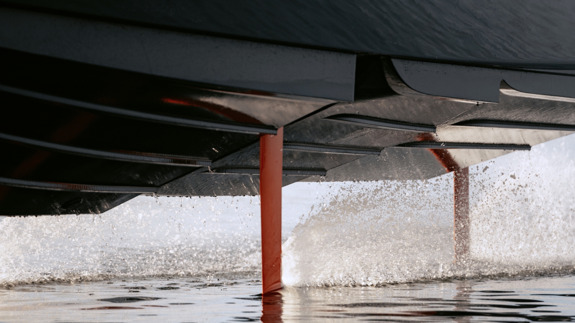 The fancy fins of the Candela C-8 glide through the water 2-3 times faster than conventional speedboats