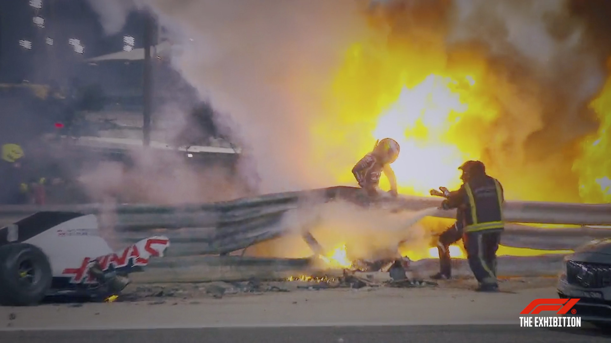 Grosjean Haas F1 crash phoenix