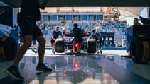 Bahrain F1 testing Williams garage