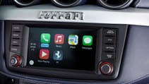 Close up of Apple CarPlay integration in Ferrari