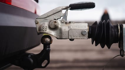 Reverse vehicle in line with trailer hitch ball