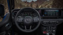 Interior shot of new Jeep Wrangler cabin with 12.3-inch screen