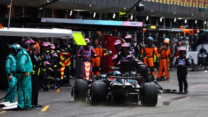 Ocon had a scary moment in the pit lane