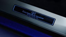 Close up of custom door cill of RR Cullinan Black Badge Blue Shadow