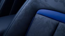 Close up of stitching of RR Cullinan Black Badge Blue Shadow