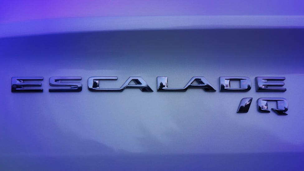 Close up of Cadillac Escalade IQ badge