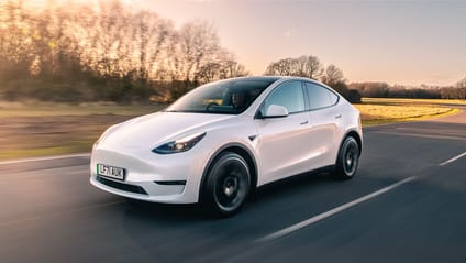 Driving shot of Tesla Model Y