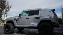 Side profile shot of Rezvani Tank Hybrid edition - low angle