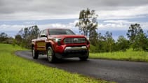 Driving shot of Toyota Tacoma