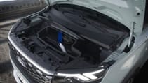 Close up of front trunk of Ford E-Tourneo Courier