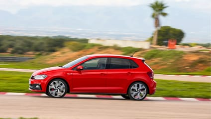 Red VW Polo GTI out on track