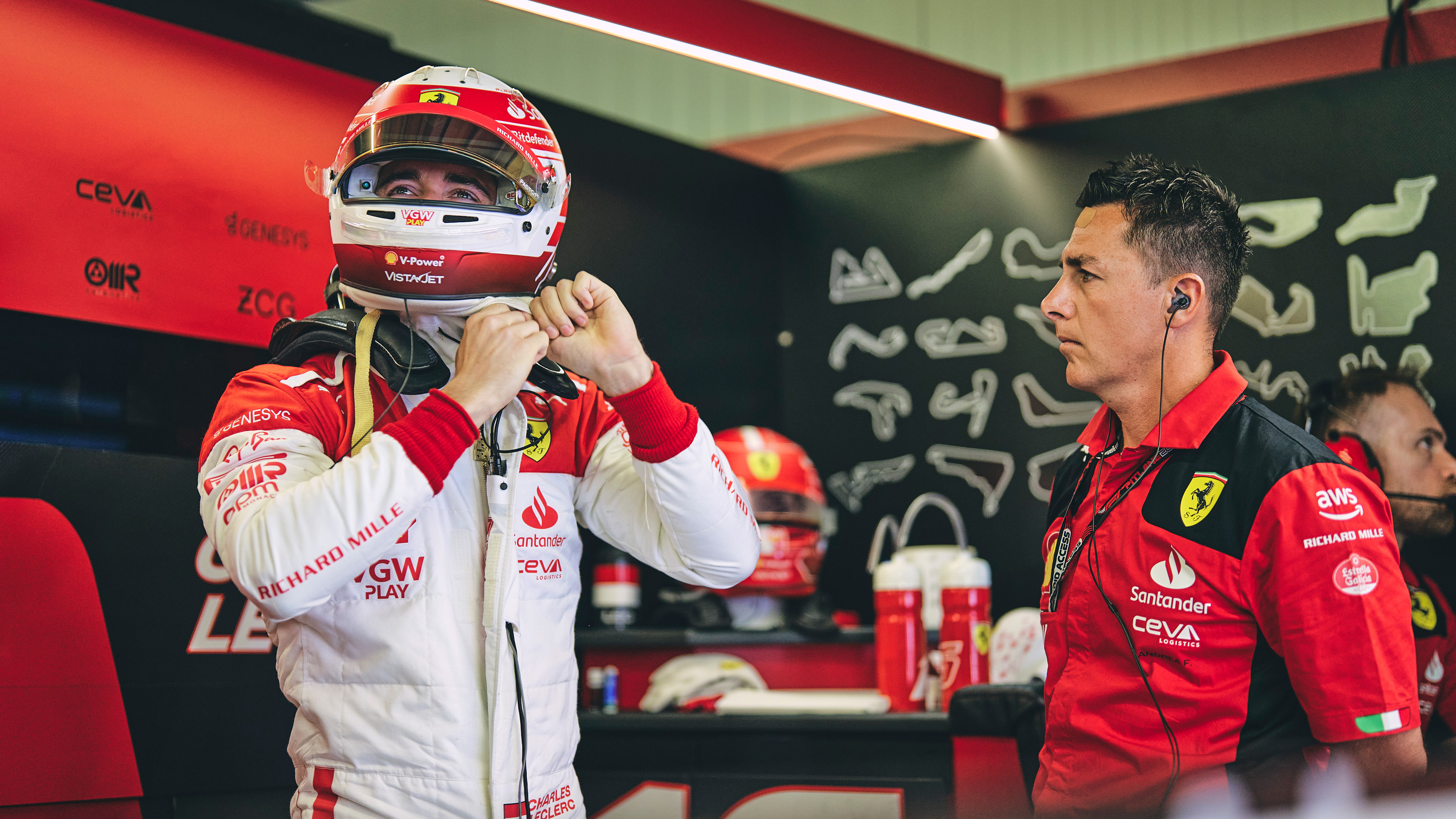 Charles Leclerc Monaco garage