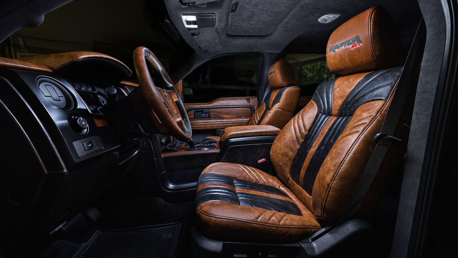 Vilner tuning house has clad the interior of a first-ten Ford Raptor in leather