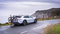 Porsche Taycan Cross Turismo tow bar for bikes review Top Gear 2023