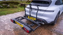 Porsche Taycan Cross Turismo tow bar for bikes review Top Gear 2023