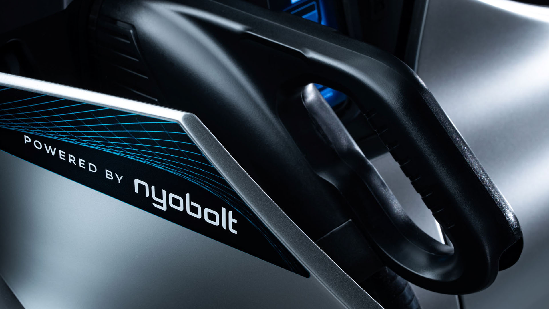 Close up of 'powered by Nyobolt' signature