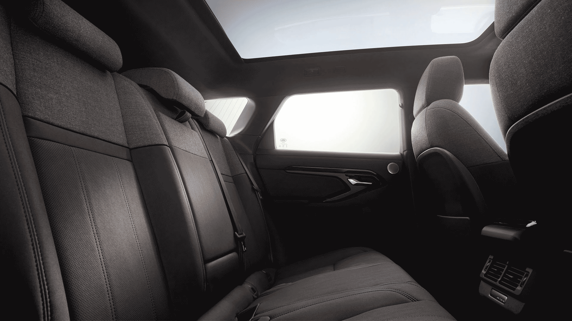 Close up of panoramic roof interior of RR Evoque