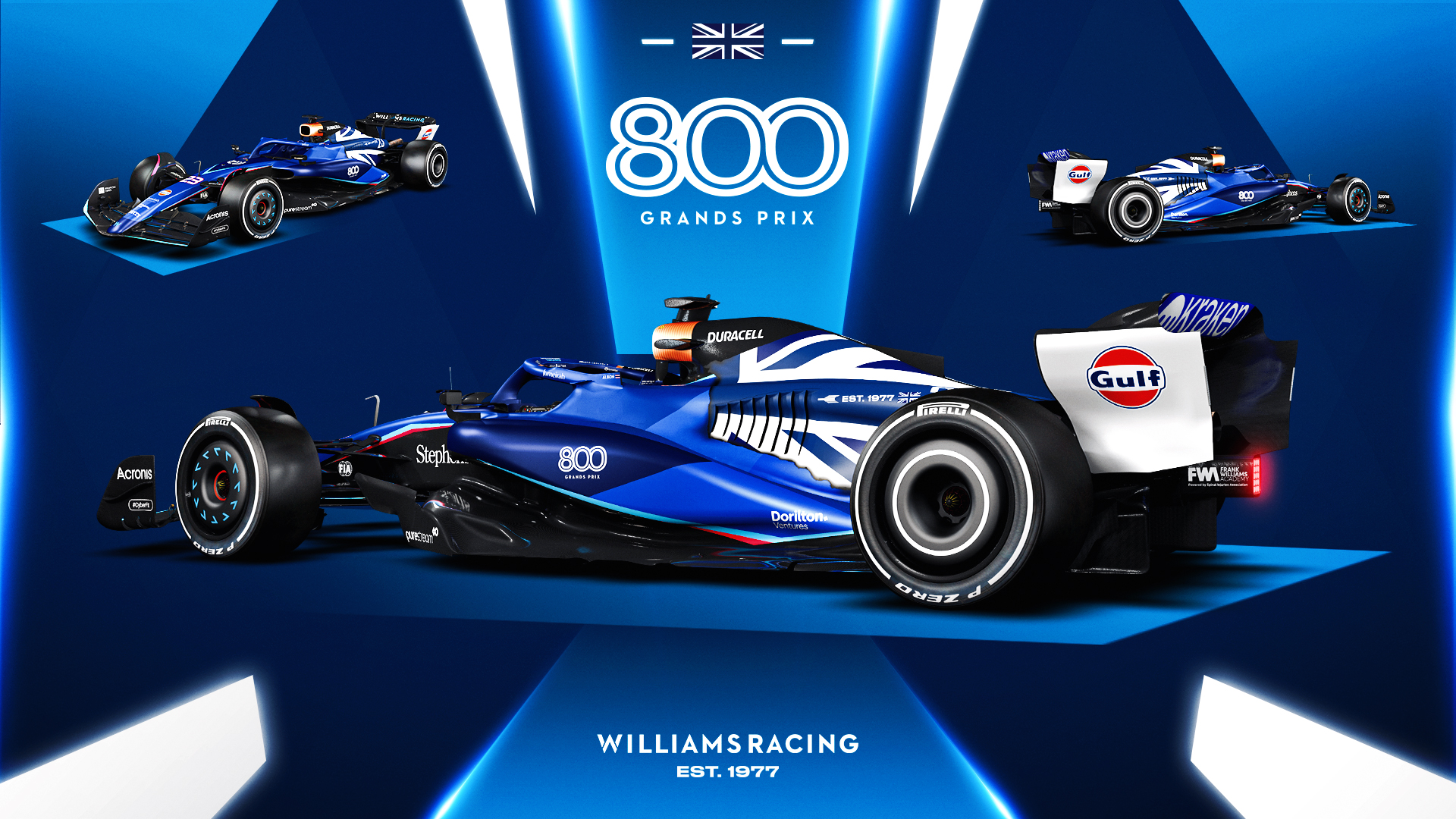 Williams 800th grand prix livery poster