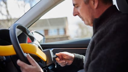 Someone unlocking their steering wheel immobiliser