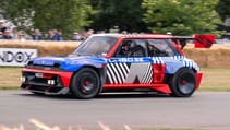 Flat out with Yvan Muller in the rocketship Renault 5 Turbo 3E electric hatch