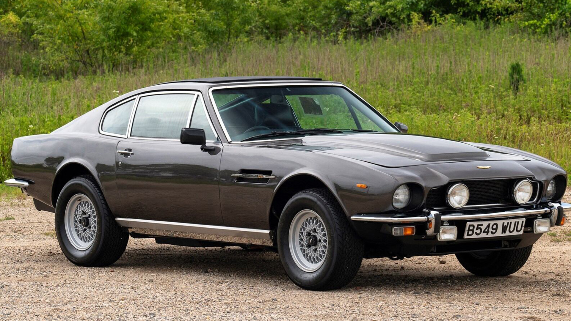 1973 Aston Martin V8 modded for James Bond movie - from front, skis off