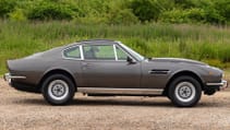 1973 Aston Martin V8 modded for James Bond movie - side profile, skis off