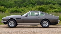 1973 Aston Martin V8 modded for James Bond movie - side profile, skis out