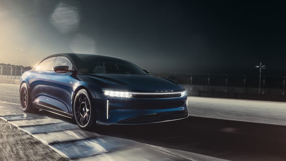 Lucid Motors Air Sapphire on a track