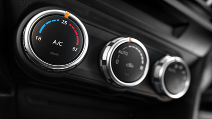 Air conditioning controls inside a car