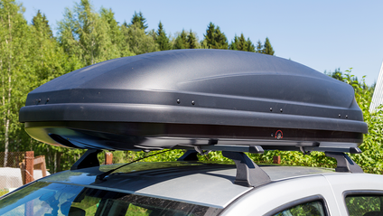 Roof box on a car