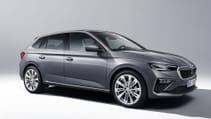 Three quarter studio shot of Skoda Scala