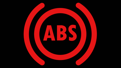 Anti-lock braking system (ABS) icon as it shows on a car's dashboard