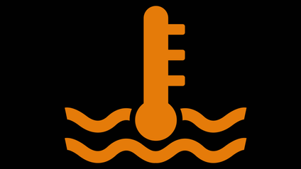 The coolant icon for a dashboard in orange