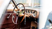 Static shot of Alfa Romeo 1900C Sprint Ghia, interior cockpit