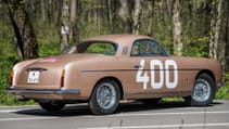 Static shot of Alfa Romeo 1900C Sprint Ghia, rear three-quarter