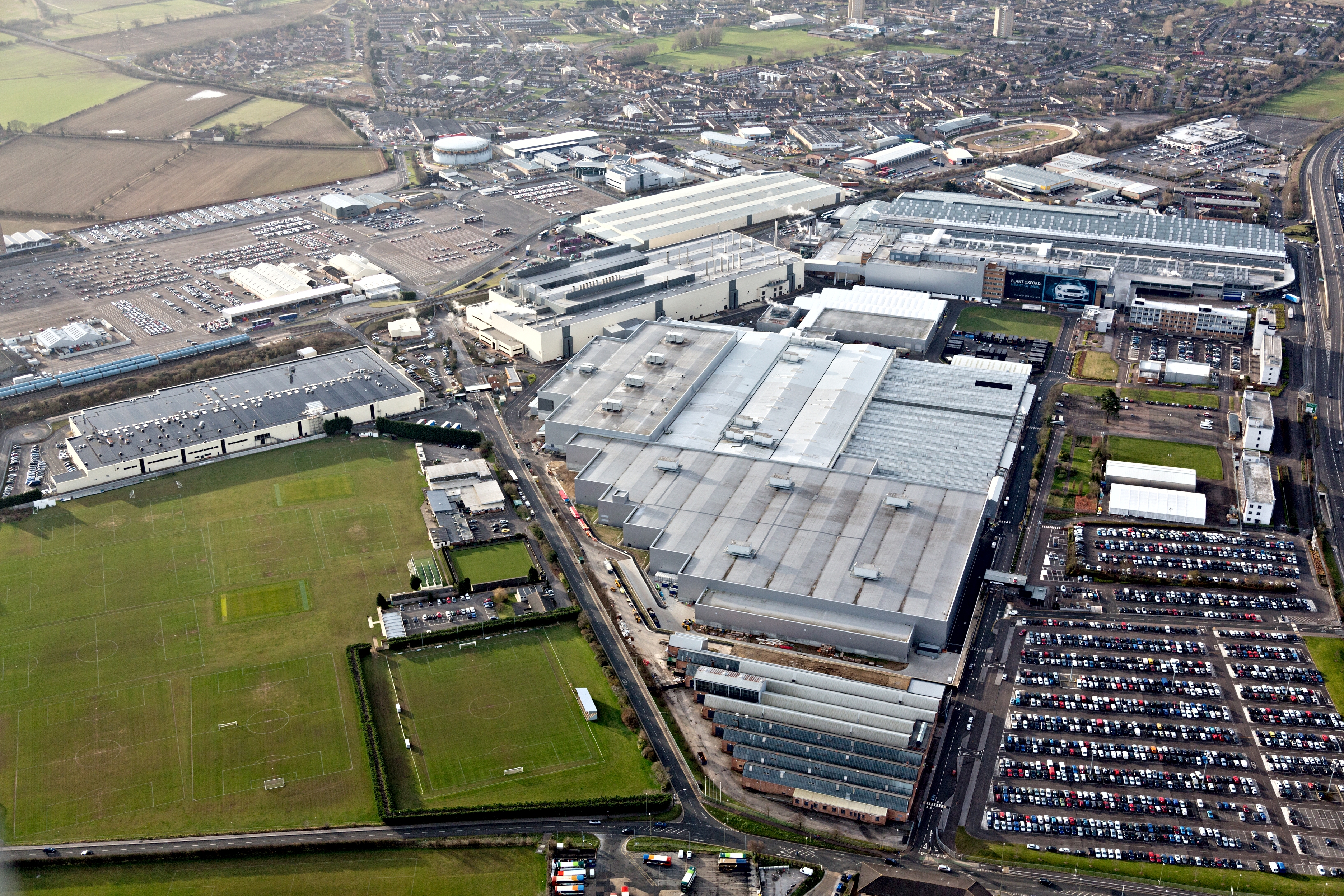 Cowley plant for BMW MINI production aerial shot