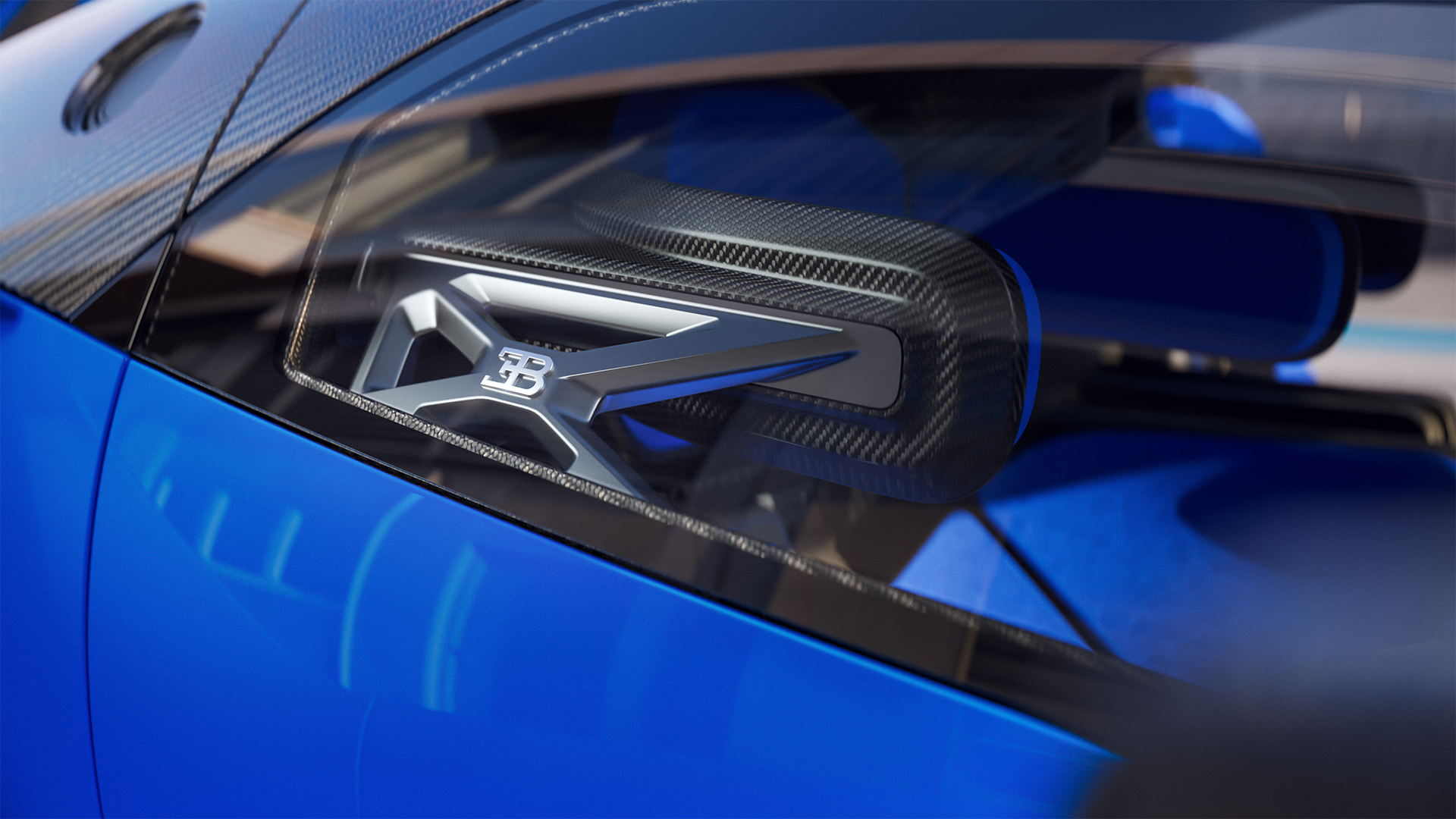 Close up of door of Bugatti Bolide