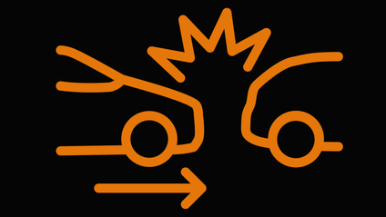 Forward collision warning icon for dash