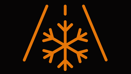 Icy road conditions dashboard icon in orange